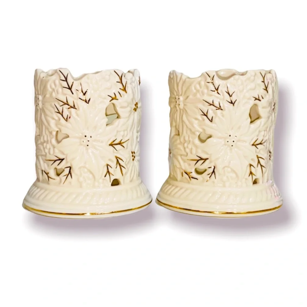 Lenox Poinsettia Candle Holders